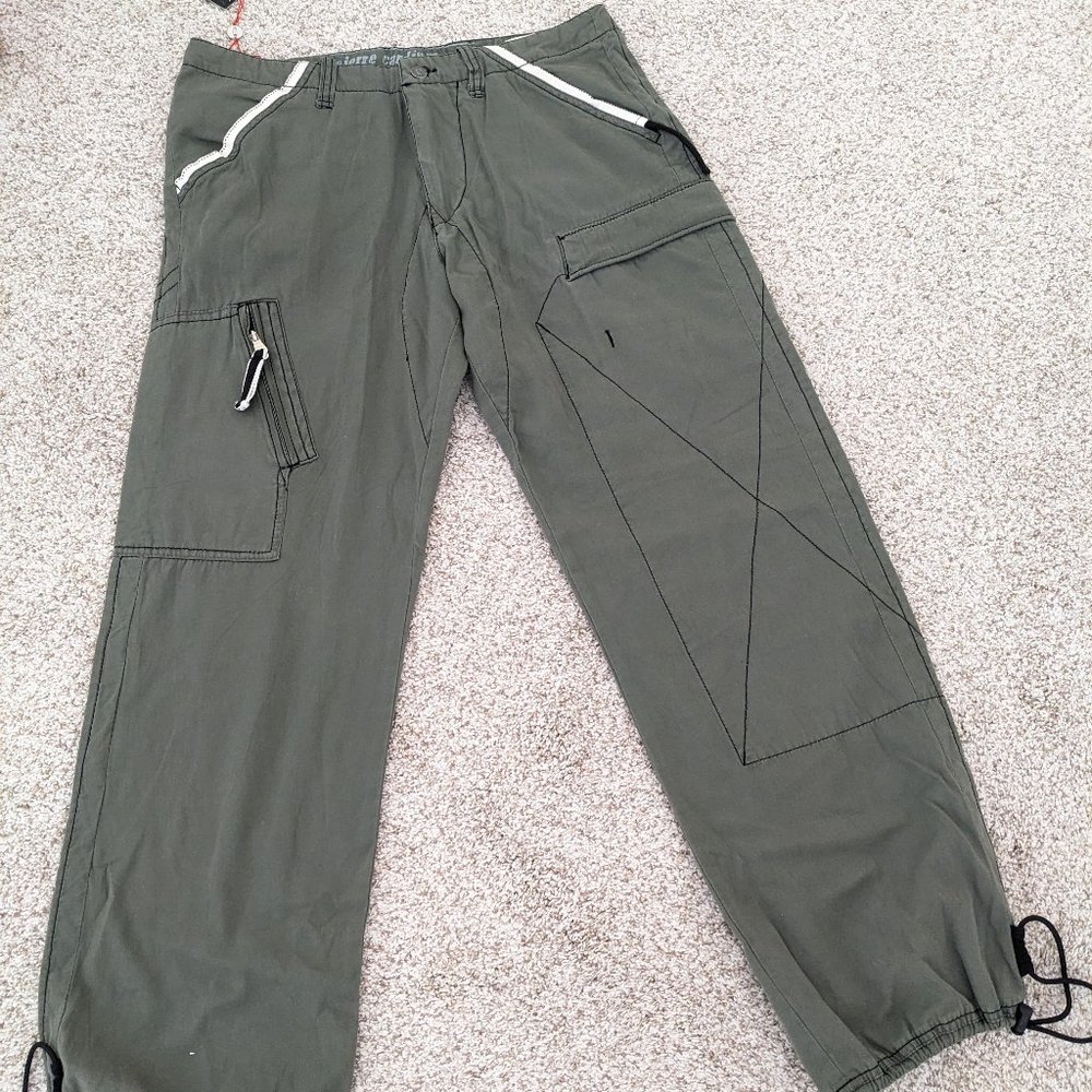 Pierre Cardin Men's Pants - Color Olive - Size W/34" L/30" - 100% Cotton